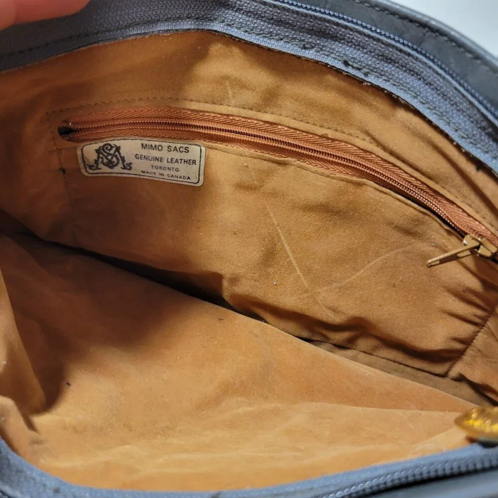 Vintage Leather Mimo Sacs Purse with Folded Layers - Grey - Picture 5 of 14